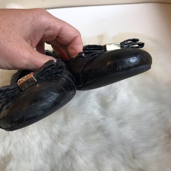 Tory Burch Ballet Flat Cap Toe Black 7.5 M - Picture 4 of 11
